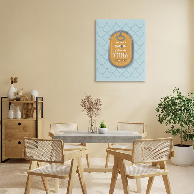 Toile de thon nautique nautique, design par Sandra Picco, H 20 po x l 16 po