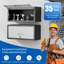 Armoire de garage murale robuste en métal - Organisateur de rangement flottant en métal avec porte à gaz, serrure et clé.-769314271