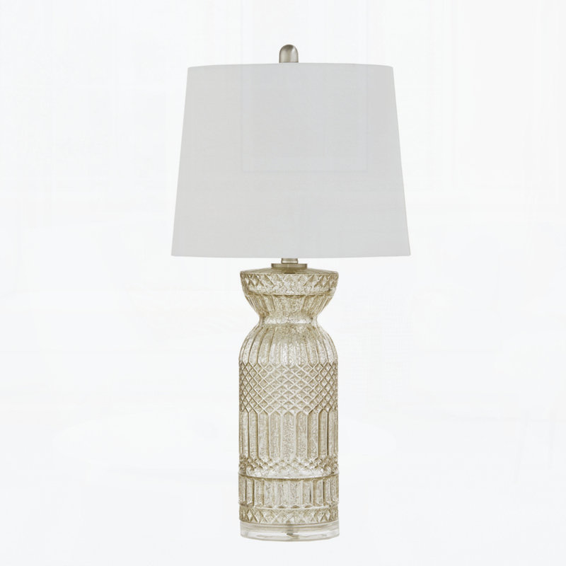 Lampe de table en verre texturé
