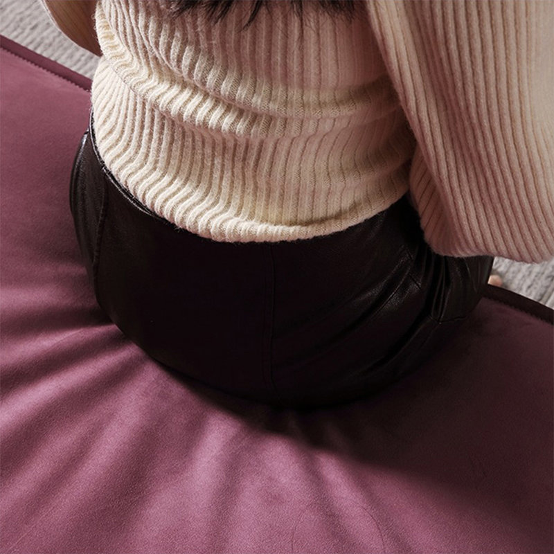 Canapé modulaire en polyester mauve, Mauve, 4, H 32,68 po x l 110,24 po x P 45,28 po
