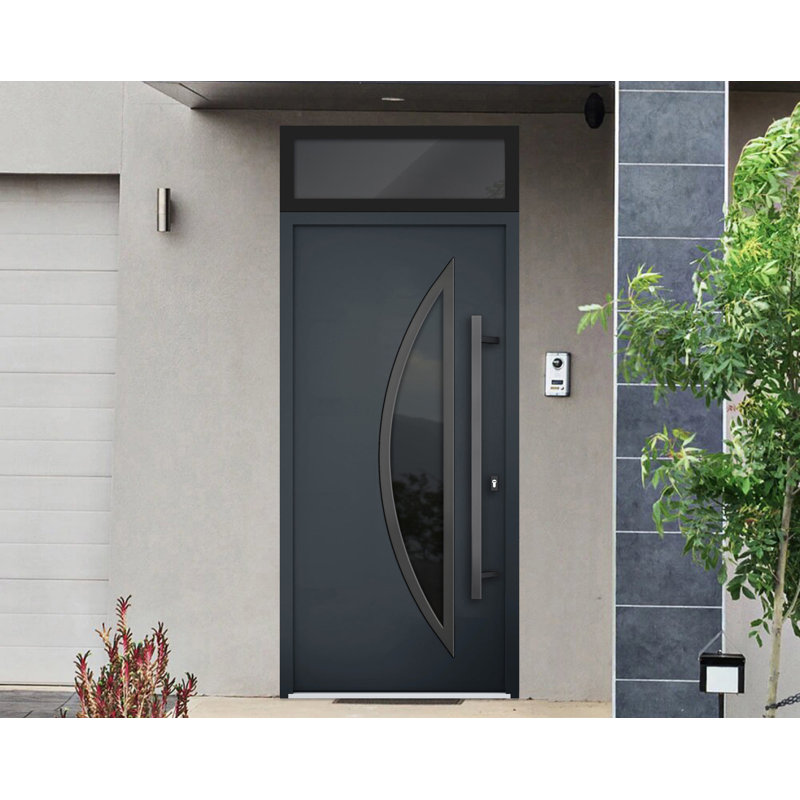 Façade avant en acier pré-suspendu deux portes 6501 anthracite supérieure en acier inoxydable