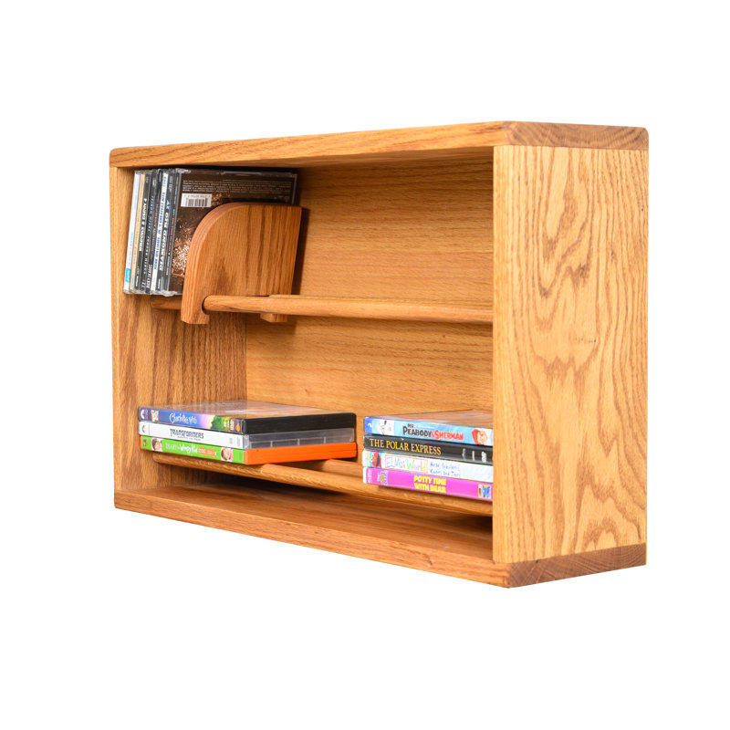 Dowel-Style Wooden CD Rack - 06 Series, Natural, 14.5" H x 24.25" W x 6.5" D