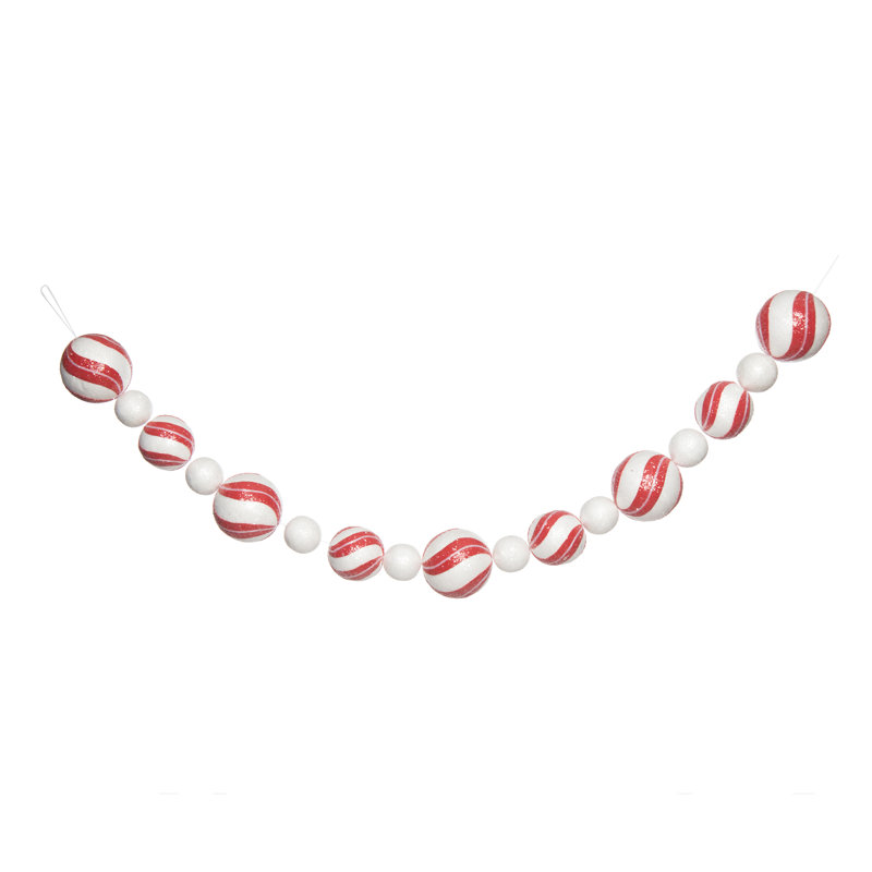 Large Peppermint Red/White Garland Christmas Decor Foam