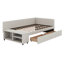 Lit plateforme simple tapissier en forme de L avec rangement et tiroirs-2044329784