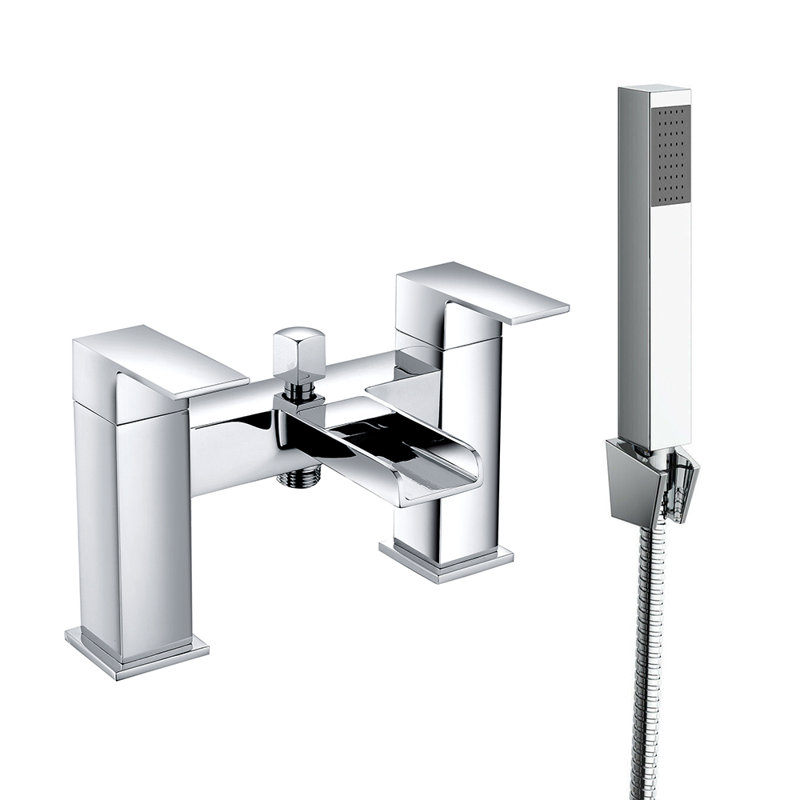 Kulick 2 Handle Deck Bath Shower Mixer Bath Filler with Diverter