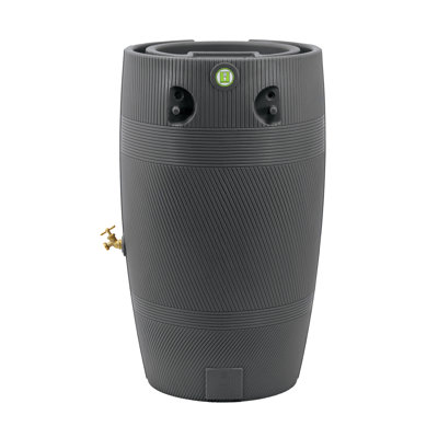 Good Ideas 50 Gallons Plastic Drainable Dual Overflow Planter Rain Barrel