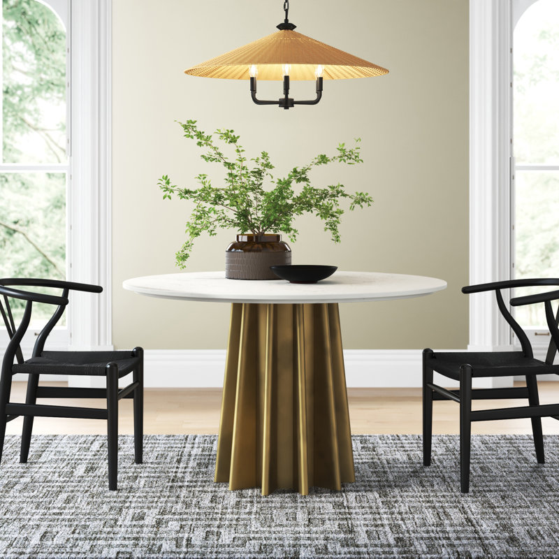 Premont Round Marble Top Dining Table