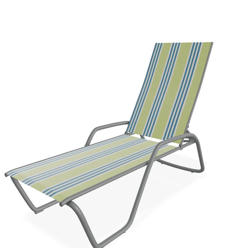 Outdoor Rust-Resistant Metal Chaise Lounge, Textured Graphite, Limelite