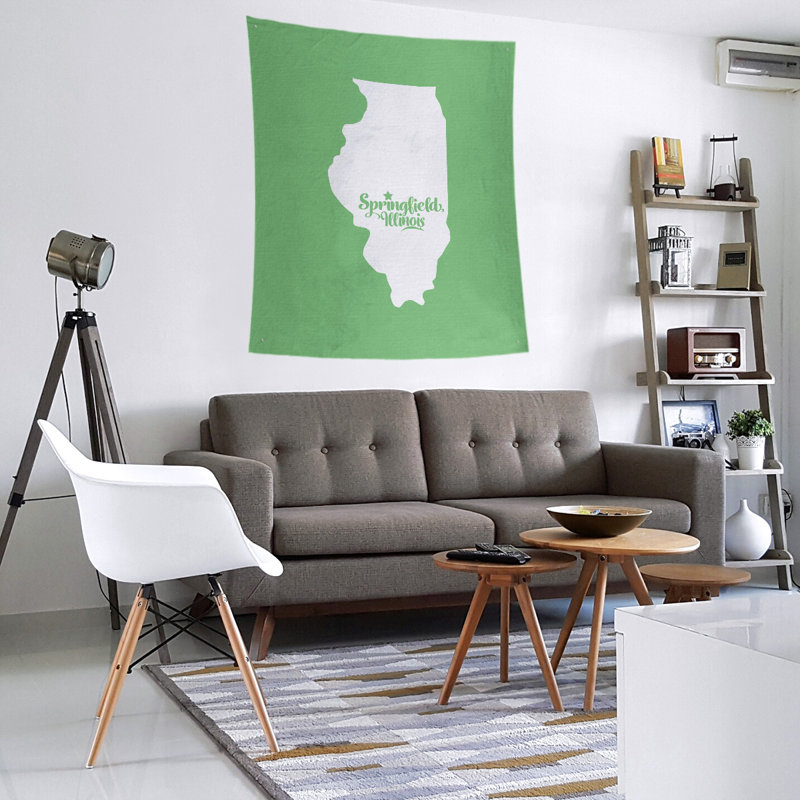 Tapisserie Springfield Illinois, H 104 po x l 88 po, Vert