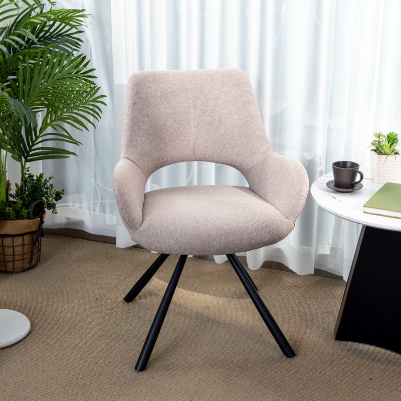 Picasso 45cm H Polyester Upholstered Metal Armchair, Brown