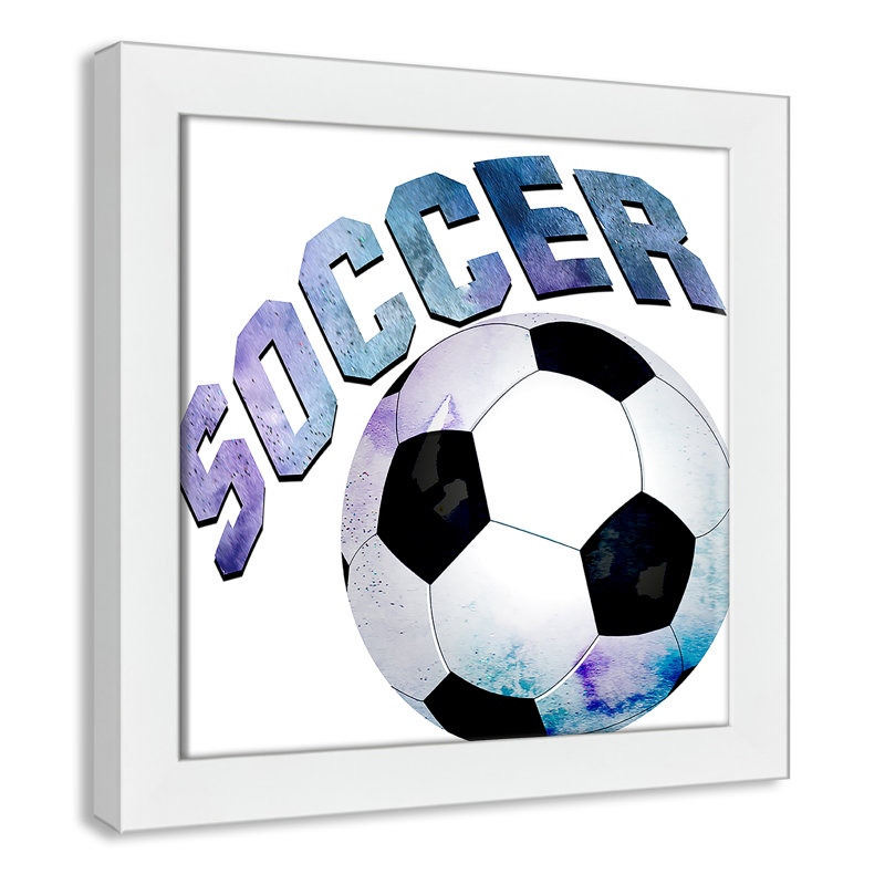 Fille de football 1, H 12 po x l 12 po x P 0,63 po, Encadrement fil du bois gris