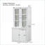 Cabinets, garde-manger rétro blanc cassé avec portes en verre et amp; Rangement à lattes, H 75,25 po x l 36,25 po, panneau de fibres à densité moyenne pour le salon