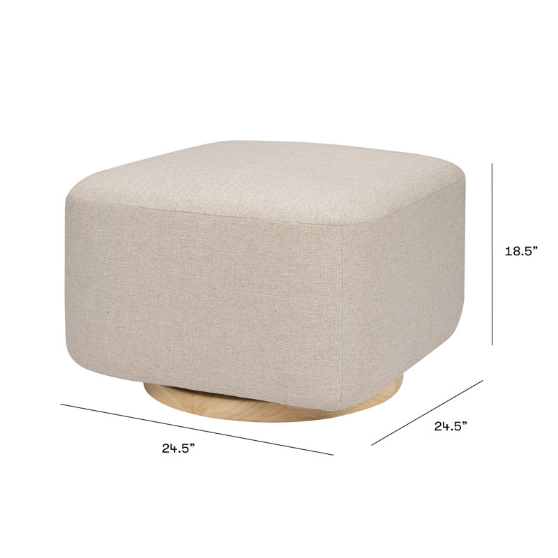 Kiwi Gliding Ottoman, Beach Polyester Blend, Natural