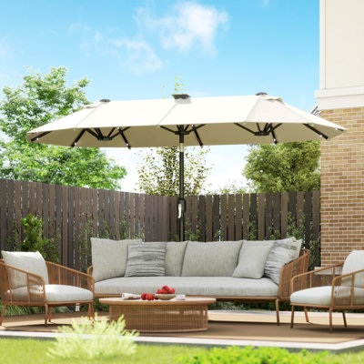 Parasol d'extérieur 10 pi, double face, beige