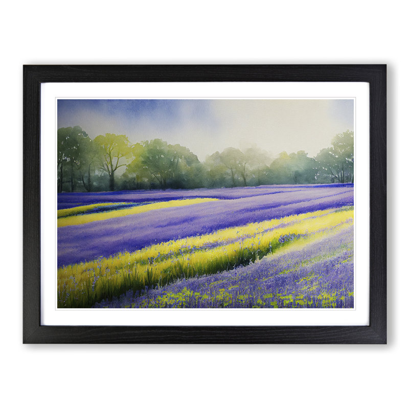 Serene Bluebell Field Vol.5 - Framed Print, Black , 25cm H x 34cm W x 2cm D