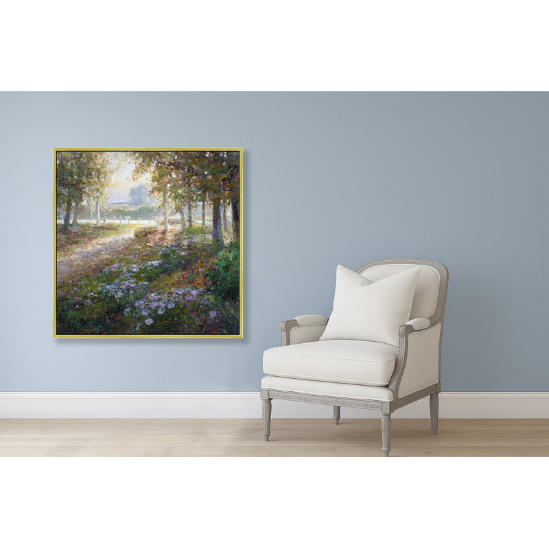 Autumn Morning Walk Print, 26" H x 26" W, Gold