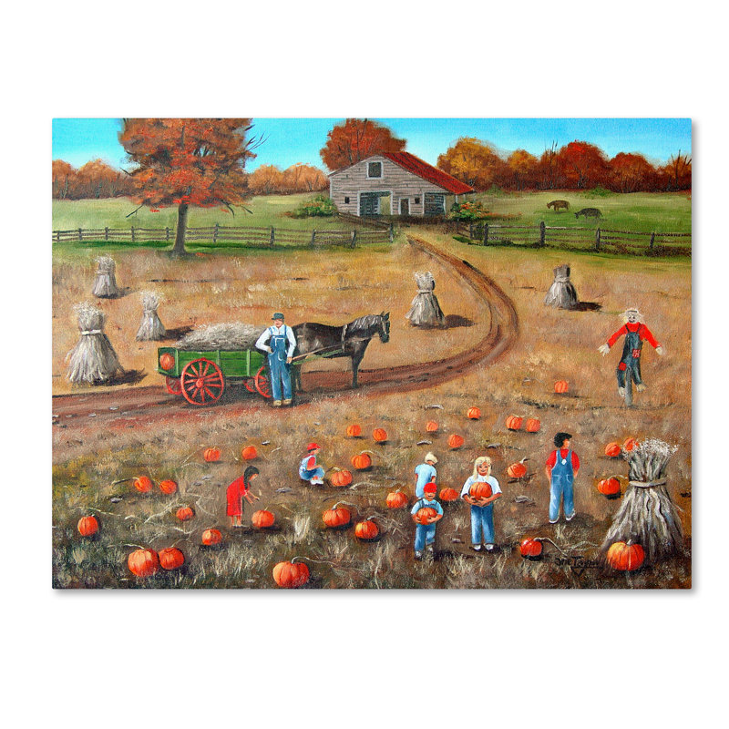 «The Pumpkin Patch» de Dugazon, reproduction sur toile tendue, H 14 po x l 19 po