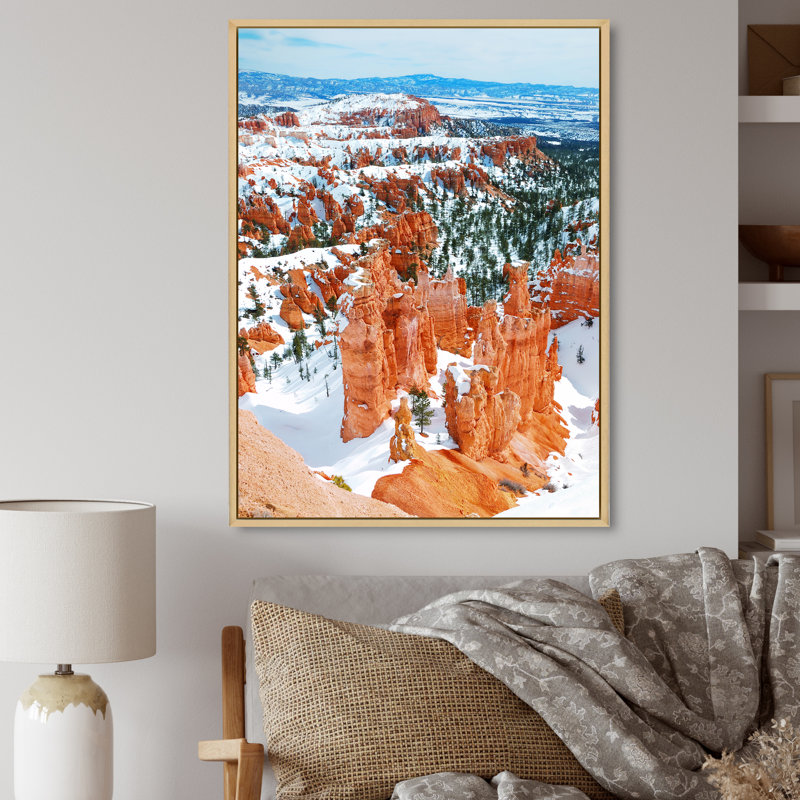 " Bryce Canyon In Winter ", Natural Floater Framed, 44" H x 34" W x 1.5" D
