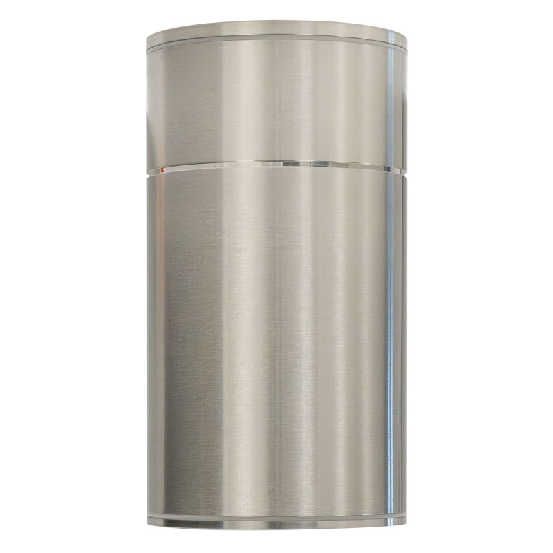 Applique murale d'extérieur DEL cylindrique, Brushed Nickel, No Integral Emergency Battery, Down