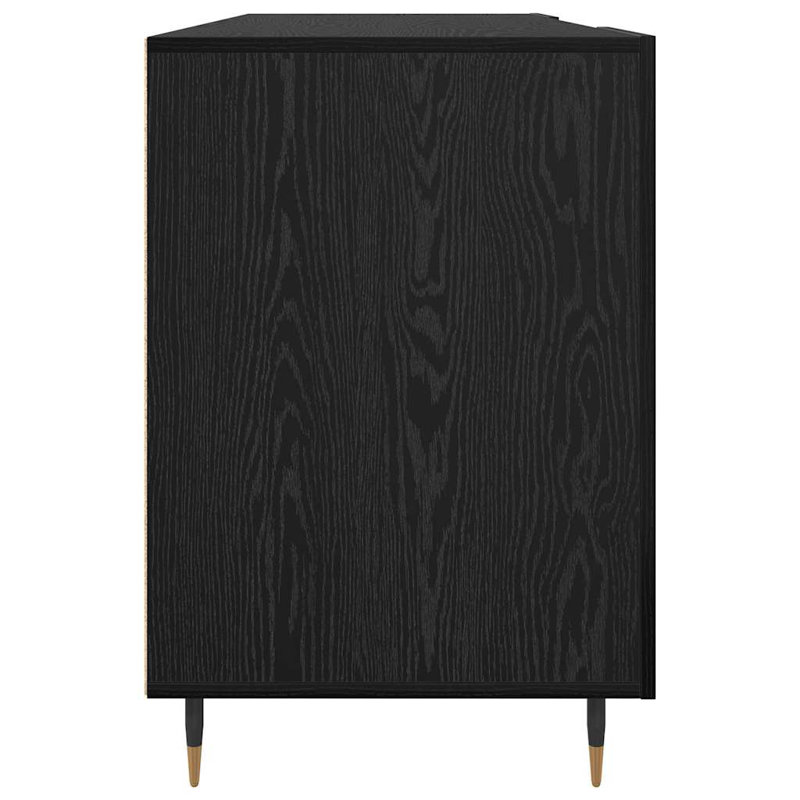 Desk With Shelf 140 X 50 X 75 Cm Engineered Wood, Black Oak
