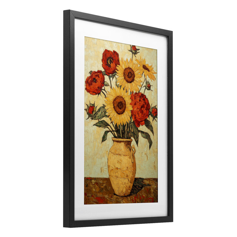 «Rustic Flower», reproduction encadrée sous verre, par Petal Prints Design, H 20 po x l 14 po, Cadre noir minuit