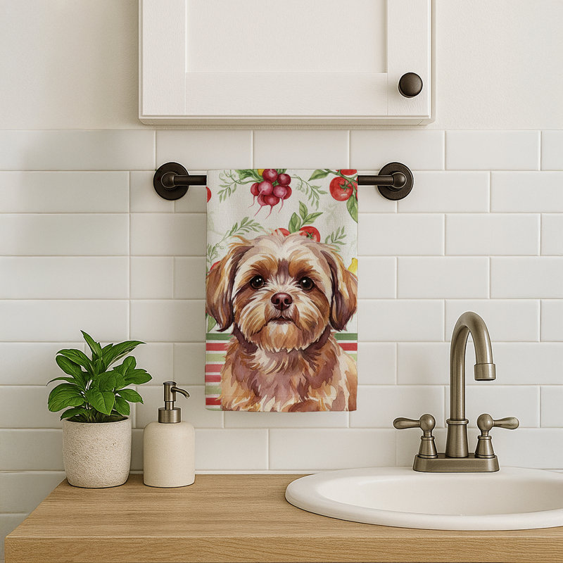 Serviette de cuisine en cuir, Foie Shih Tzu
