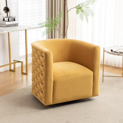 Occie Velvet Swivel Barrel Chair