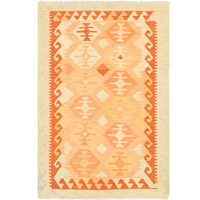 Tapis en laine rouge 3 pi 2 po x 4 pi 10 po one-of-kind main-noué la new age Elland