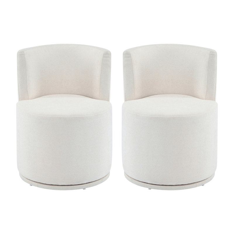 Chaises d'appoint modernes beiges, revêtement en tissu, conception pivotante, usage domestique