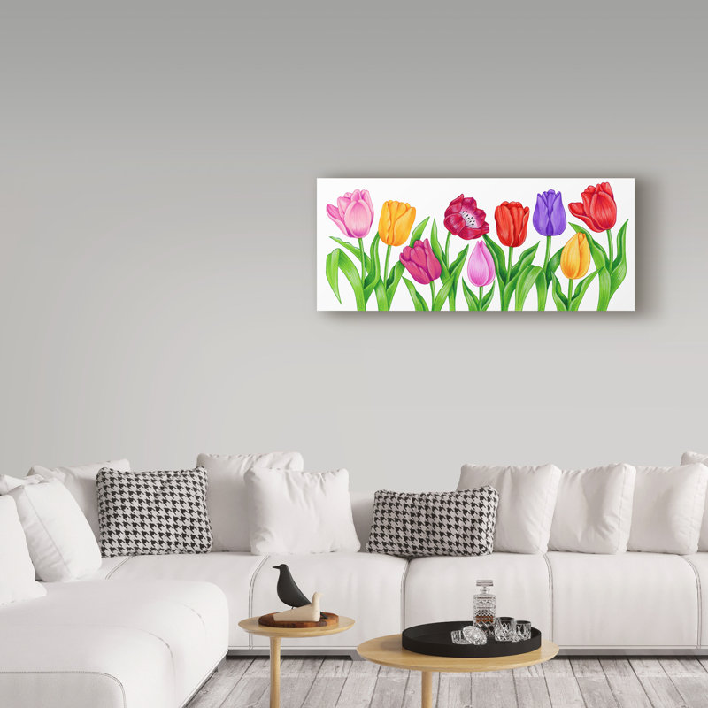 «Floral Tulips» de Drystan, impression sur toile tendue, H 8 po x l 19 po x P 2 po