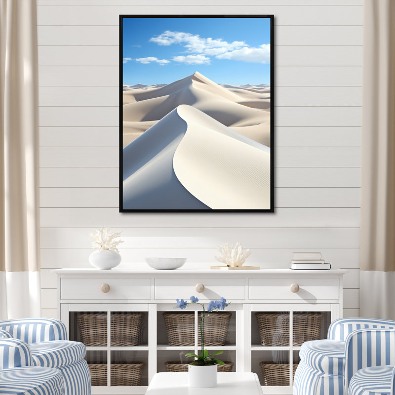 Impression sur toile Coastal Wind Dunes I - Paysage et nature, H 44 po x l 34 po x P 1,5 po, Cadre flottant noir
