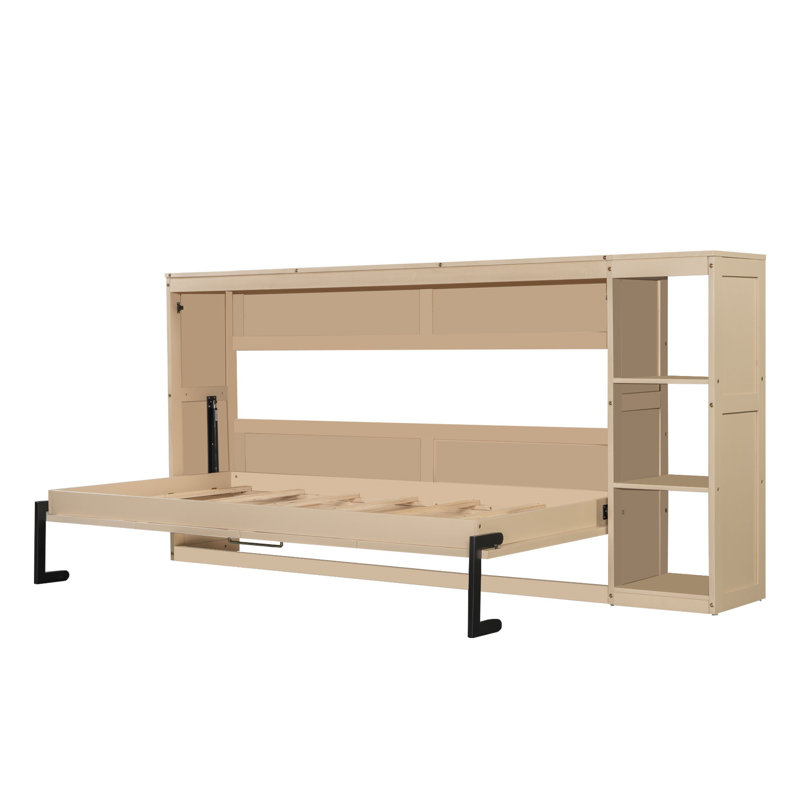 Murphy Bed with Bookshelf, Twin, White