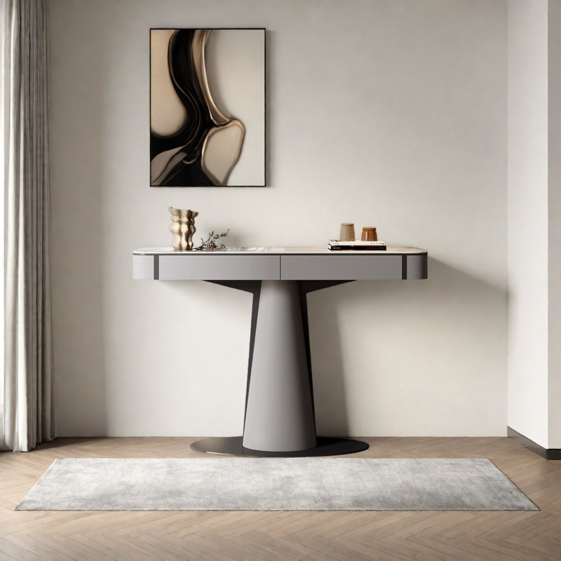 Console Modern Minimalist Luxury Art, Gris foncé, H 33,46 po x l 39,37 po x P 13,78 po