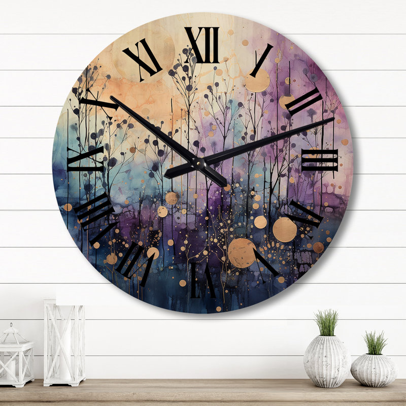 Horloge murale en bois massif Yeslin, Grand
