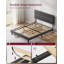Upholstered Bed Frame with Adjustable Headboard