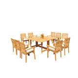 Hari Outdoor 11 - Piece Teak Dining Set
