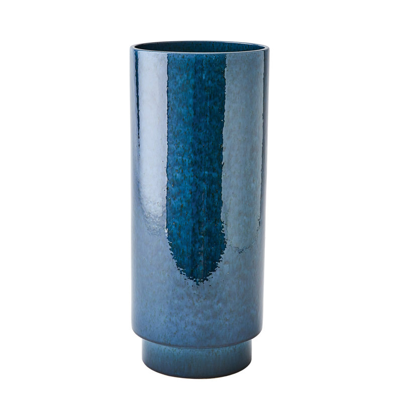 Rolo Vase-Sm, Blue, Overall Height-  16.50"