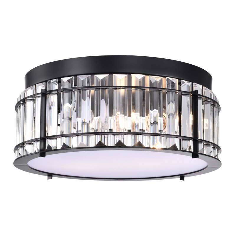 Plafonnier encastré cylindrique 2 lumières DEL 12 po, Noir mat