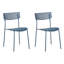 Chaise d'appoint moderne en filet avec dossier incurvé et conception légère pour la salle à manger, le bureau et l'espace de vie - ensemble de 2, bleu foncé-129606695