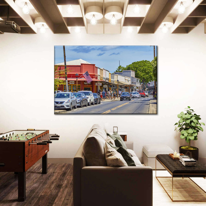 «Hawaii's Lahaina Town», reproduction sur toile, H 34 po x l 51 po x P 1,25 po