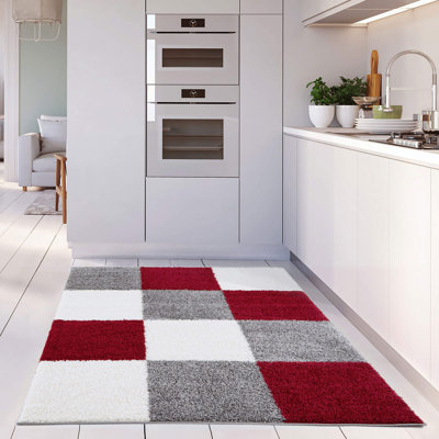 Myshaggy Collection Rugs Geometric Design in Red