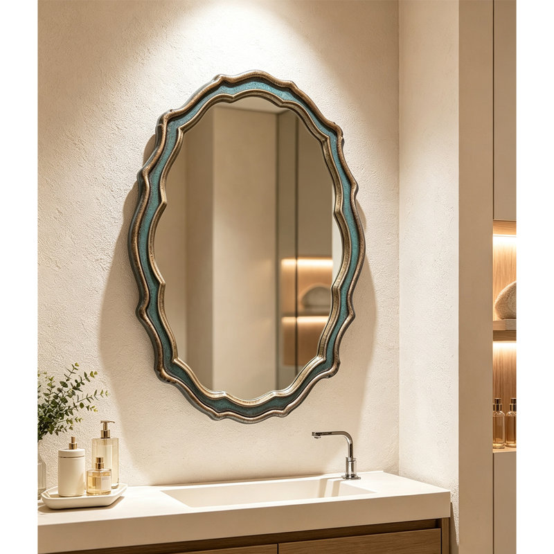 Miroir de salle de bain antique, H 35,43 po x l 23,62 po