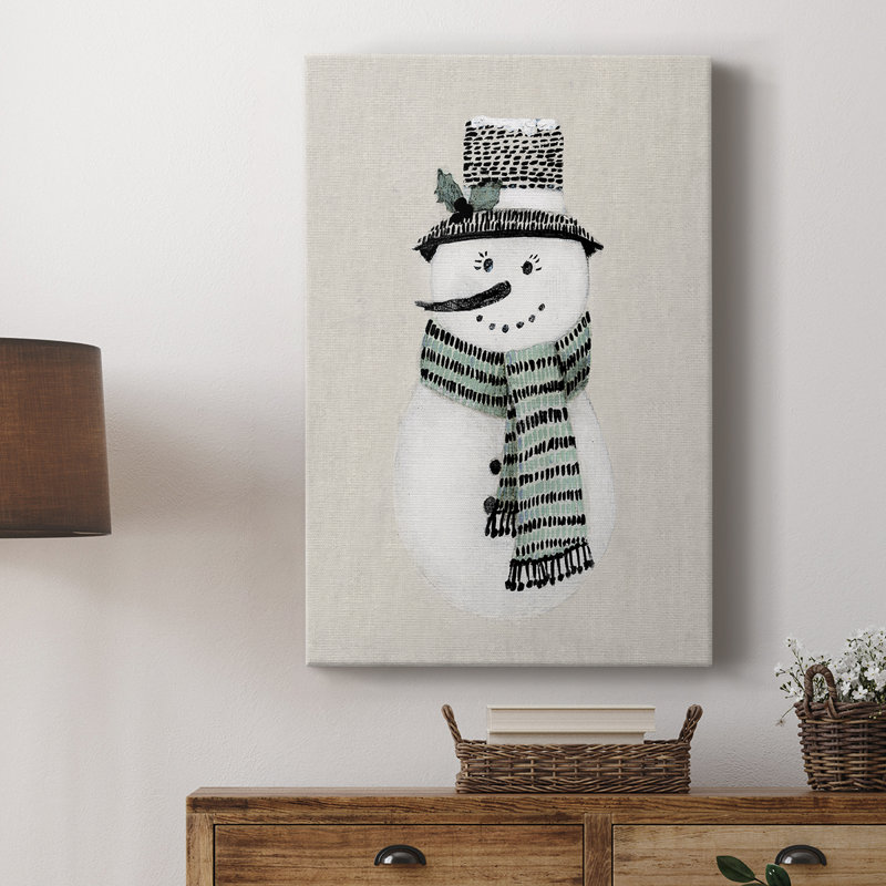 Bonhomme de neige des Fêtes - galerie Cavas sur mesure, H 36 po x l 24 po