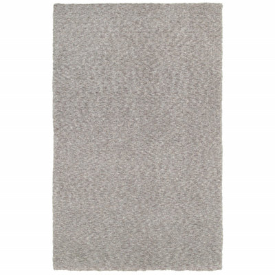 Heather Gray Plush Shag Area Rug