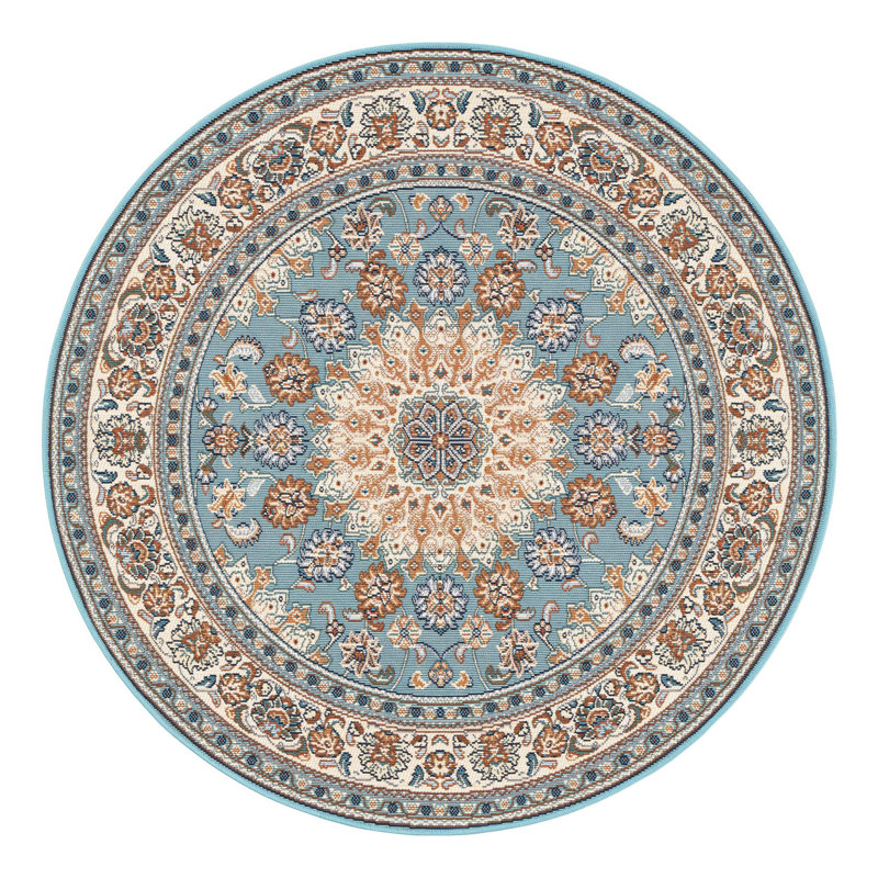 Indoor/Outdoor Traditional Area Rug, Round 4'1"
