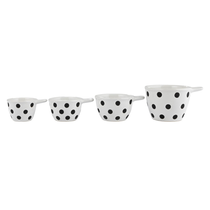 Tasses à mesurer en céramique à pois, Blanc