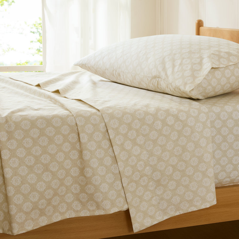 Ensemble de draps en coton Sophie, Ensemble de draps pour taille de lit simple avec d