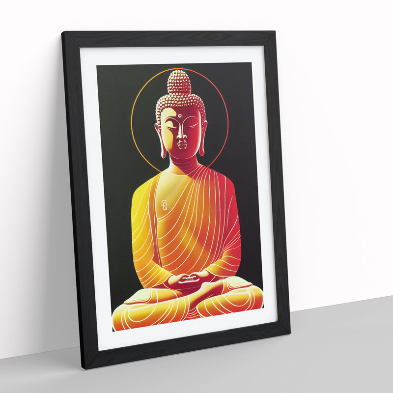 Electric Buddha - Print, 64cm H x 46cm W x 2cm D, Black Framed Paper