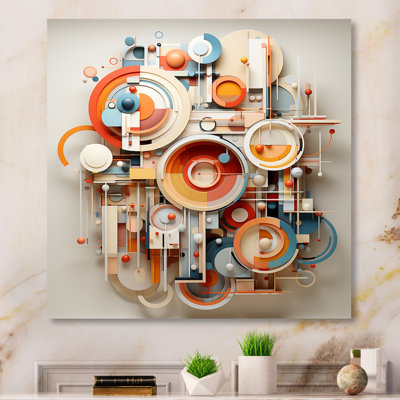 Colorful Geometric Sculptures II - Abstract Metal Wall Art Print