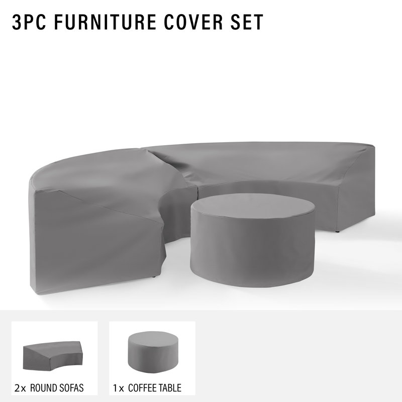Outdoor Conversation Set Cover, Gray, 26" H x 82.63" W x 31.5" D